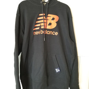 Mens New Balance Hooded Sweatshirt Black & Red